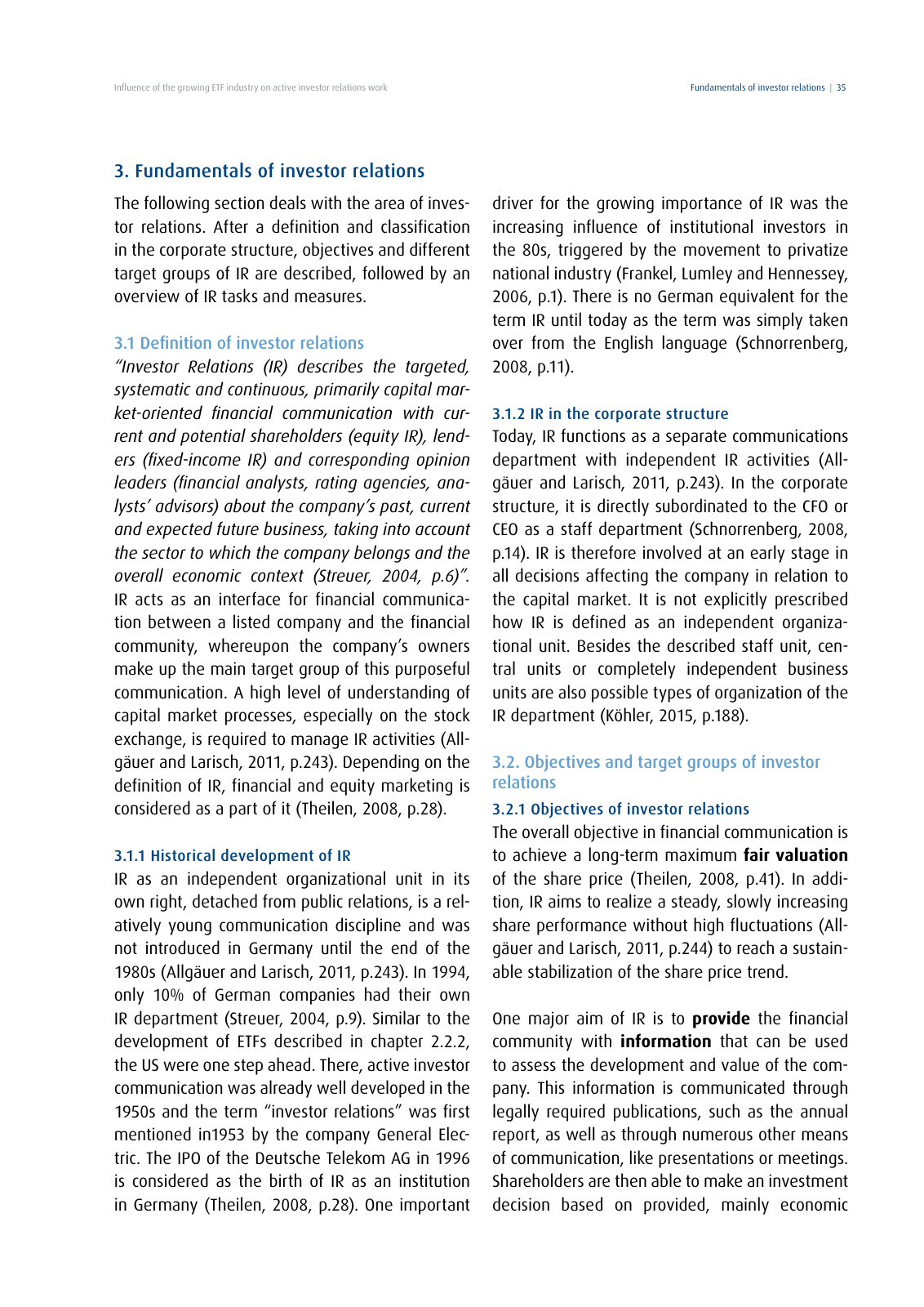 Vorschau DIRK-Forschungsreihe Band 28: Influence of the growing ETF industry on active investor relations work Seite 35