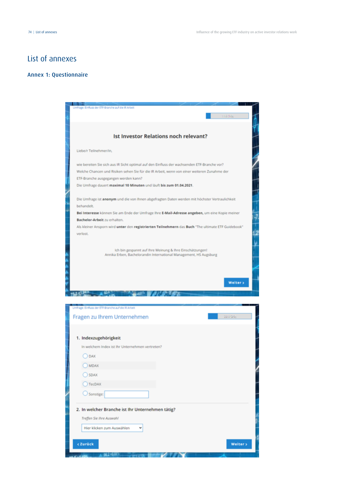 Vorschau DIRK-Forschungsreihe Band 28: Influence of the growing ETF industry on active investor relations work Seite 74