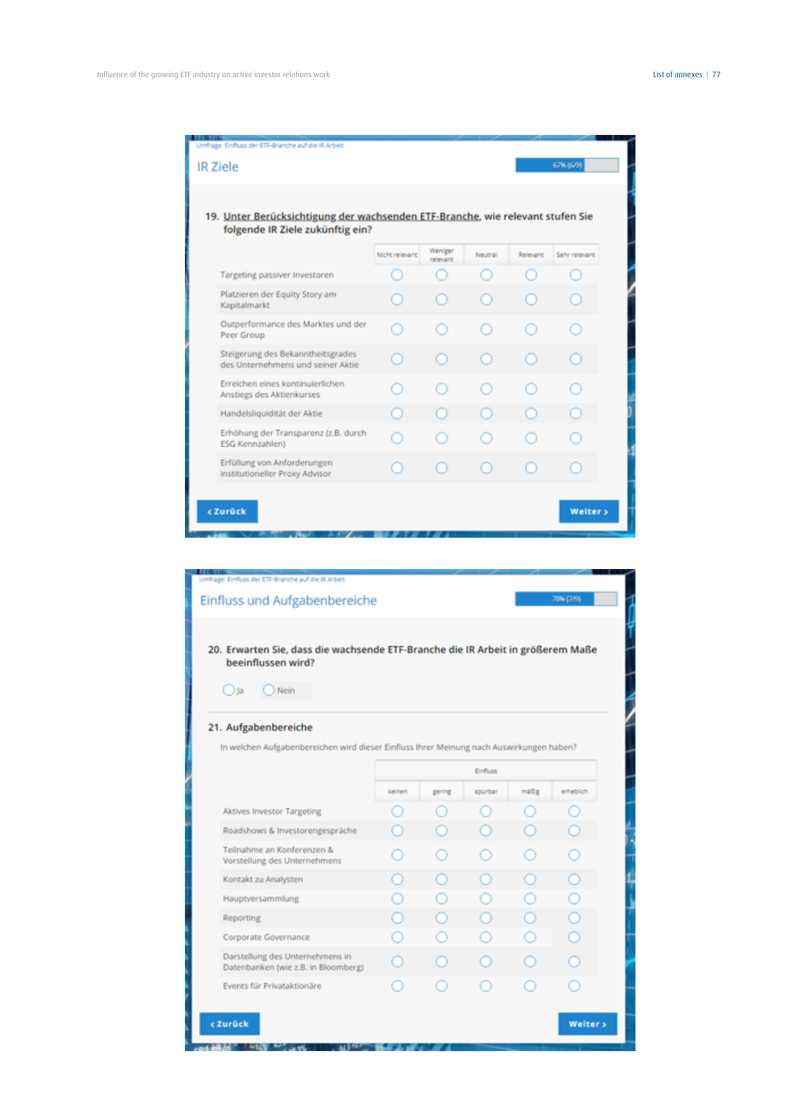 Vorschau DIRK-Forschungsreihe Band 28: Influence of the growing ETF industry on active investor relations work Seite 77