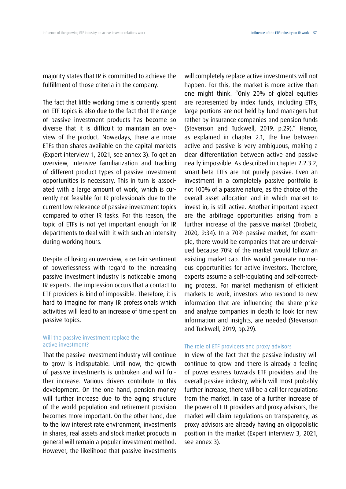 Vorschau DIRK-Forschungsreihe Band 28: Influence of the growing ETF industry on active investor relations work Seite 57