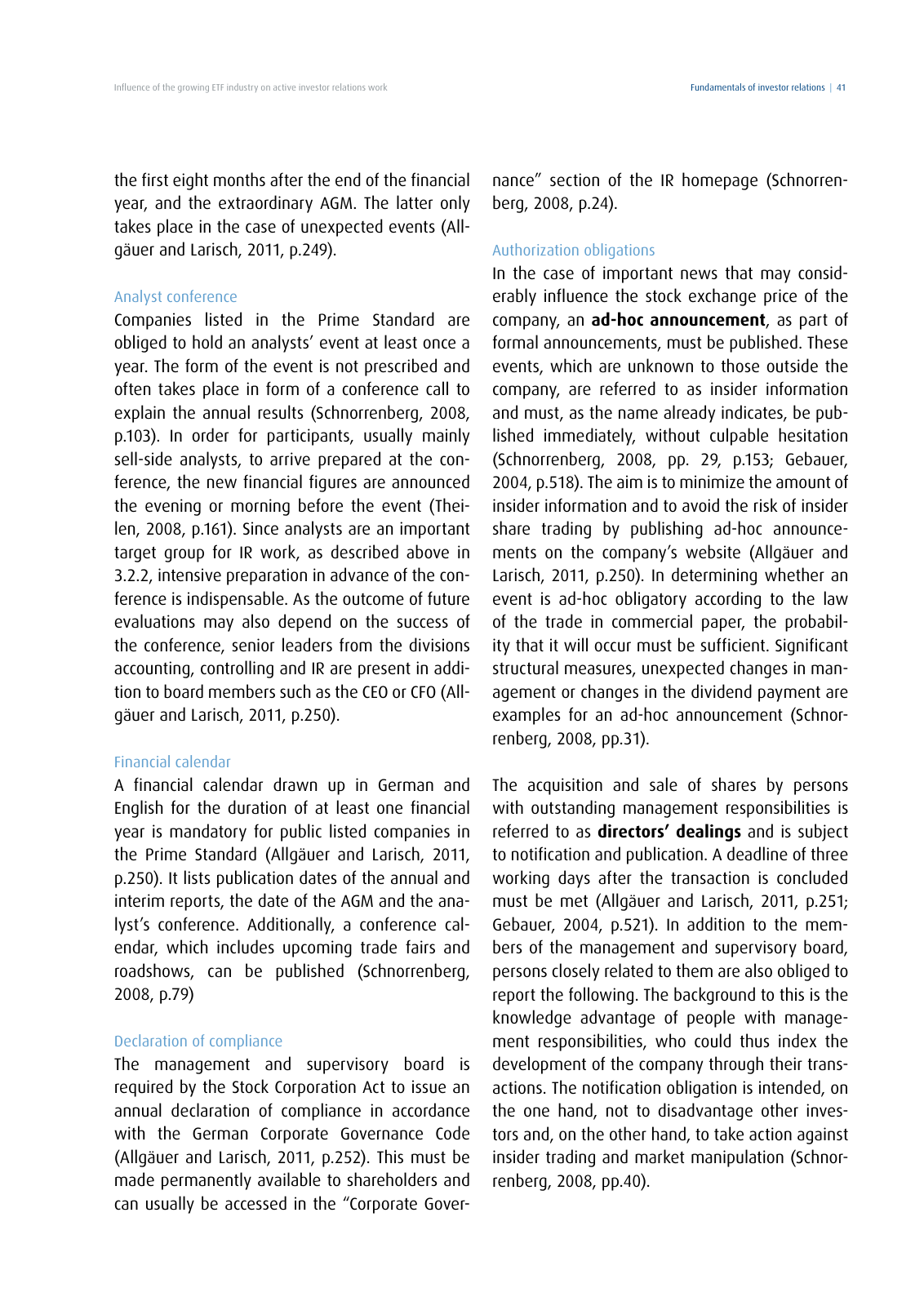 Vorschau DIRK-Forschungsreihe Band 28: Influence of the growing ETF industry on active investor relations work Seite 41