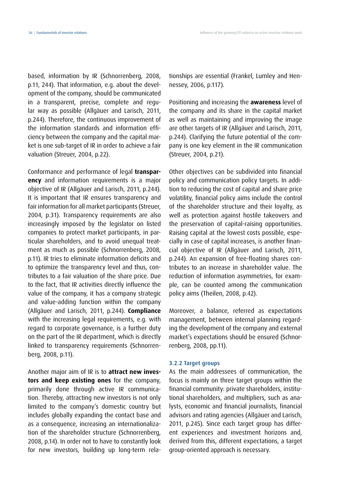 Vorschau DIRK-Forschungsreihe Band 28: Influence of the growing ETF industry on active investor relations work Seite 36